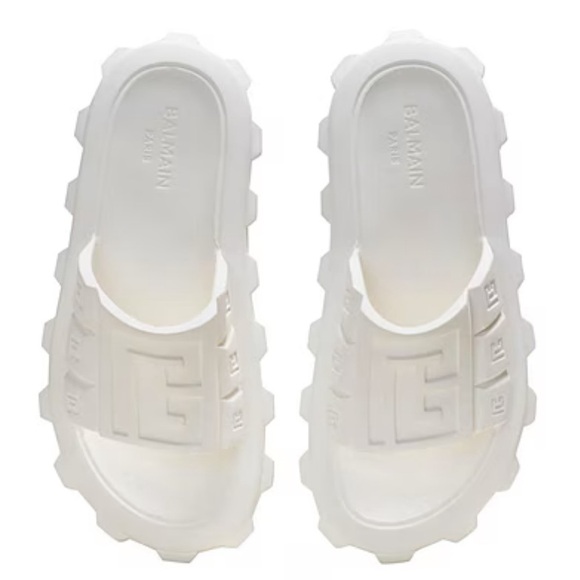 🌷❗️Sale❗️Balmain White Ari Slides - Picture 3 of 7